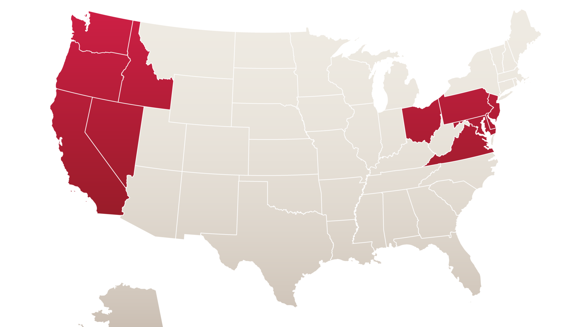 Map of states where Grocery Outlet stores are located